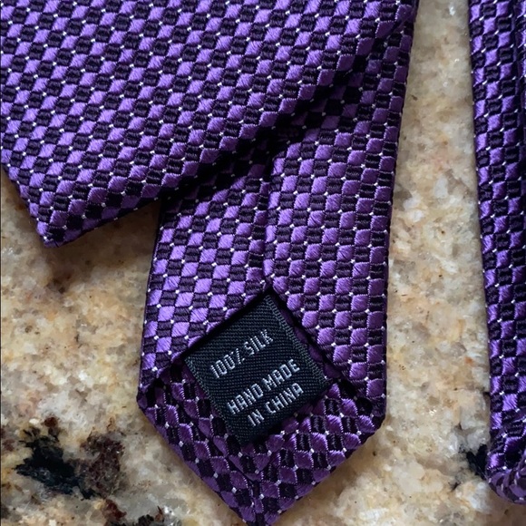 Men’s purple tie one size - Picture 3 of 4